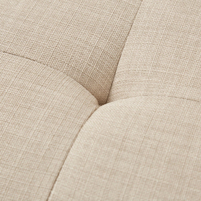 Mid - Century Lounge Chair With Button Tufting Polyester And Pecan Wood - Beige