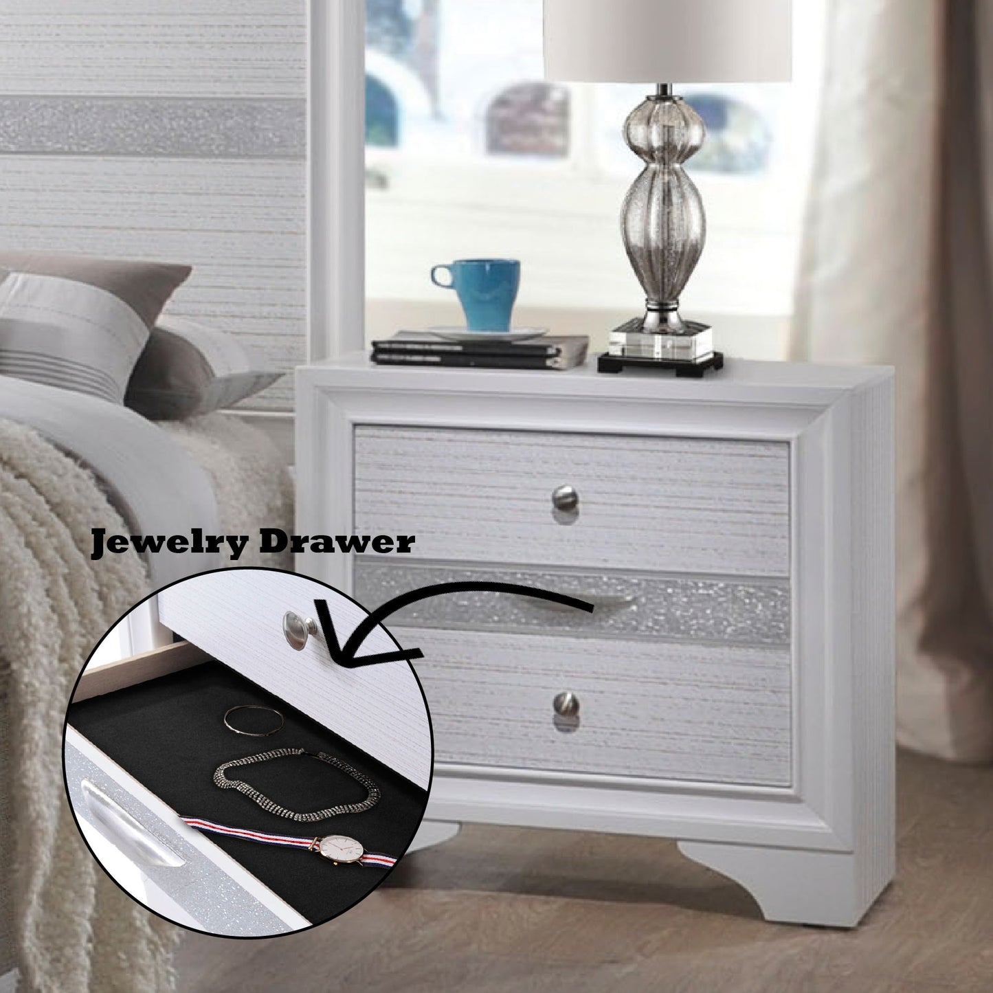 Naima - Nightstand - White