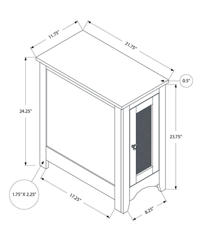 Accent End Table, Narrow, Storage, Transitional - Gray Wash