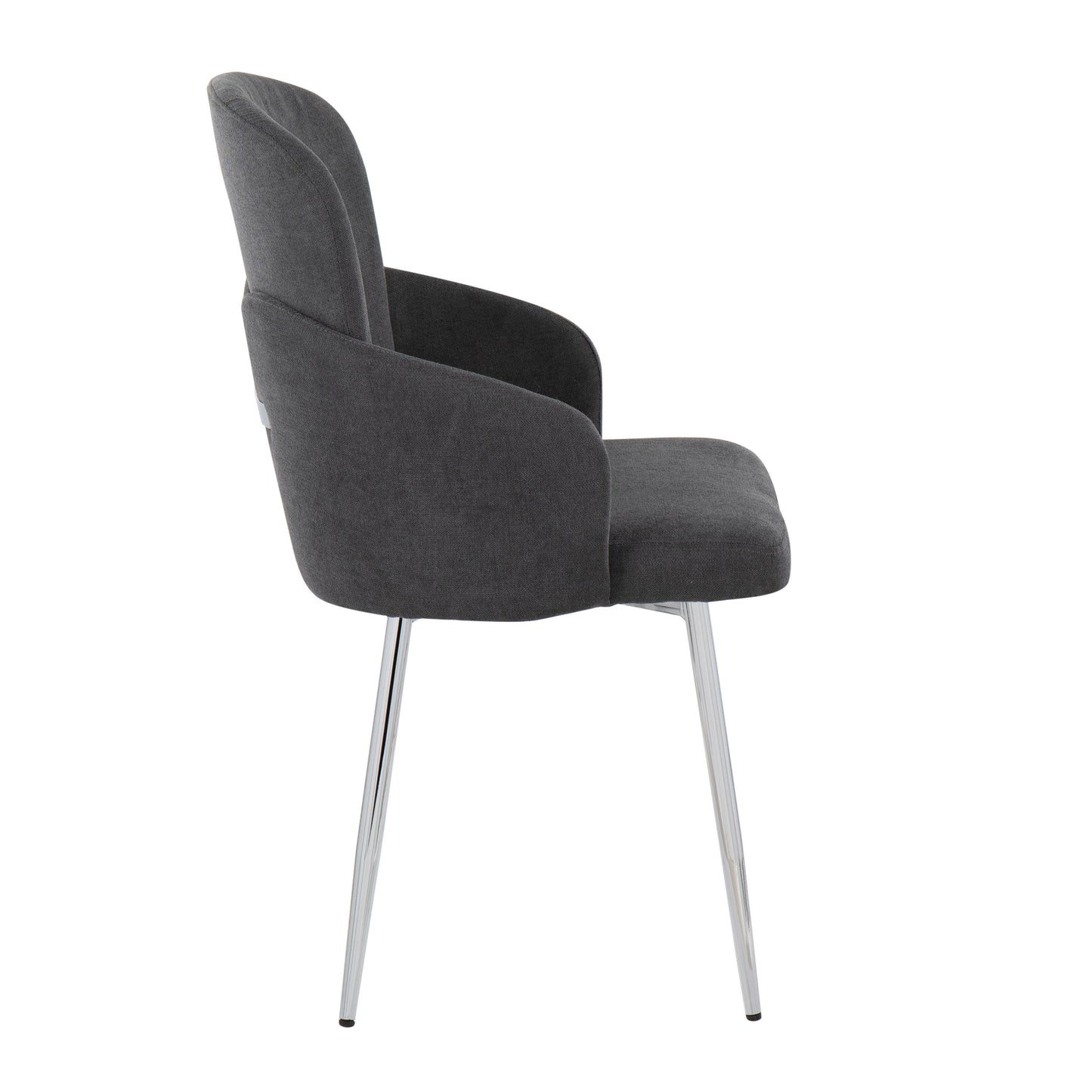 Dahlia - Contemporary Dining Chair (Set of 2) - Gray / Chrome