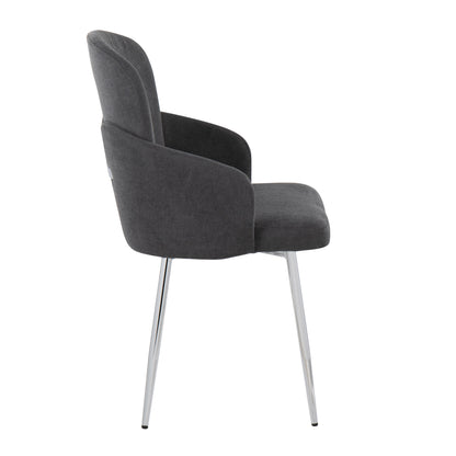 Dahlia - Contemporary Dining Chair (Set of 2) - Gray / Chrome