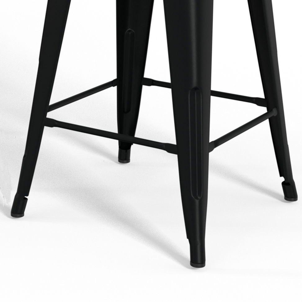 Rayne - Mid Century & Industrial Counter Height Stool (Set of 4) - Black