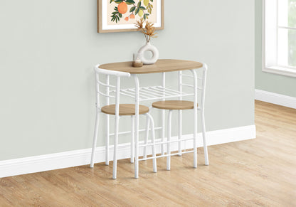 3 Pieces Dining Table Set, Small, Contemporary & Modern - Natural