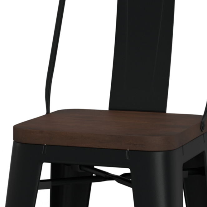 Rayne - Mid Century & Industrial Counter Height Stool (Set of 4) - Black