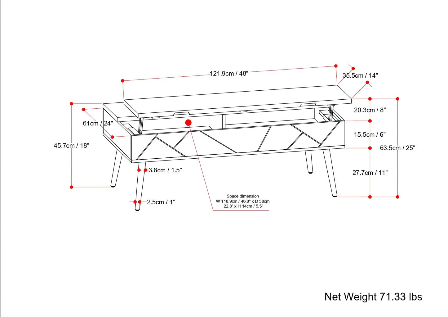 Jager - Large Lift Top Coffee Table - Natural