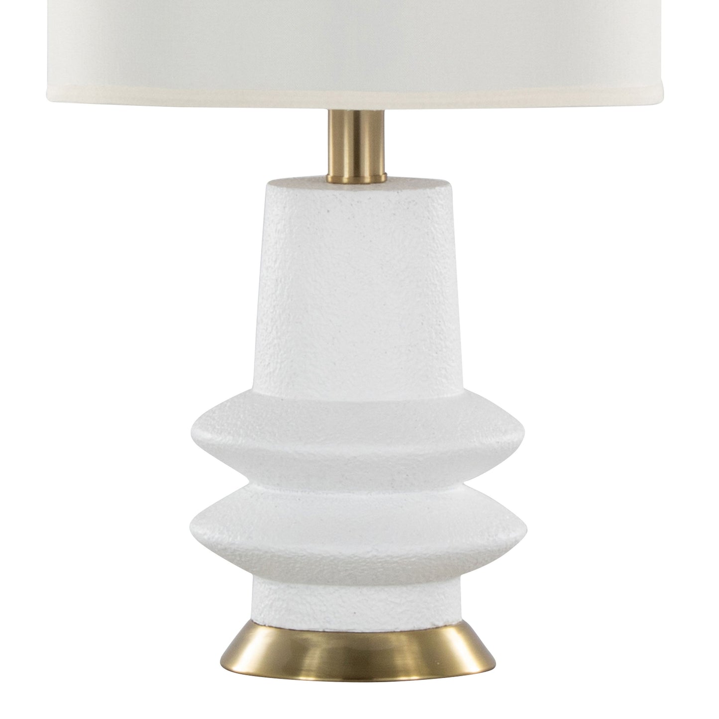 Lloyd - Contemporary Table Lamp (Set of 2) - Sanded Matte White / Modern Brass / White