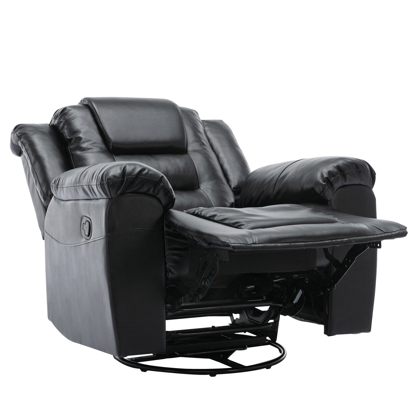 360ÔøΩÔøΩ swivel And Rocking Home Theater Recliner Manual Recliner Chair With Wide Armrest For Living Room - Black