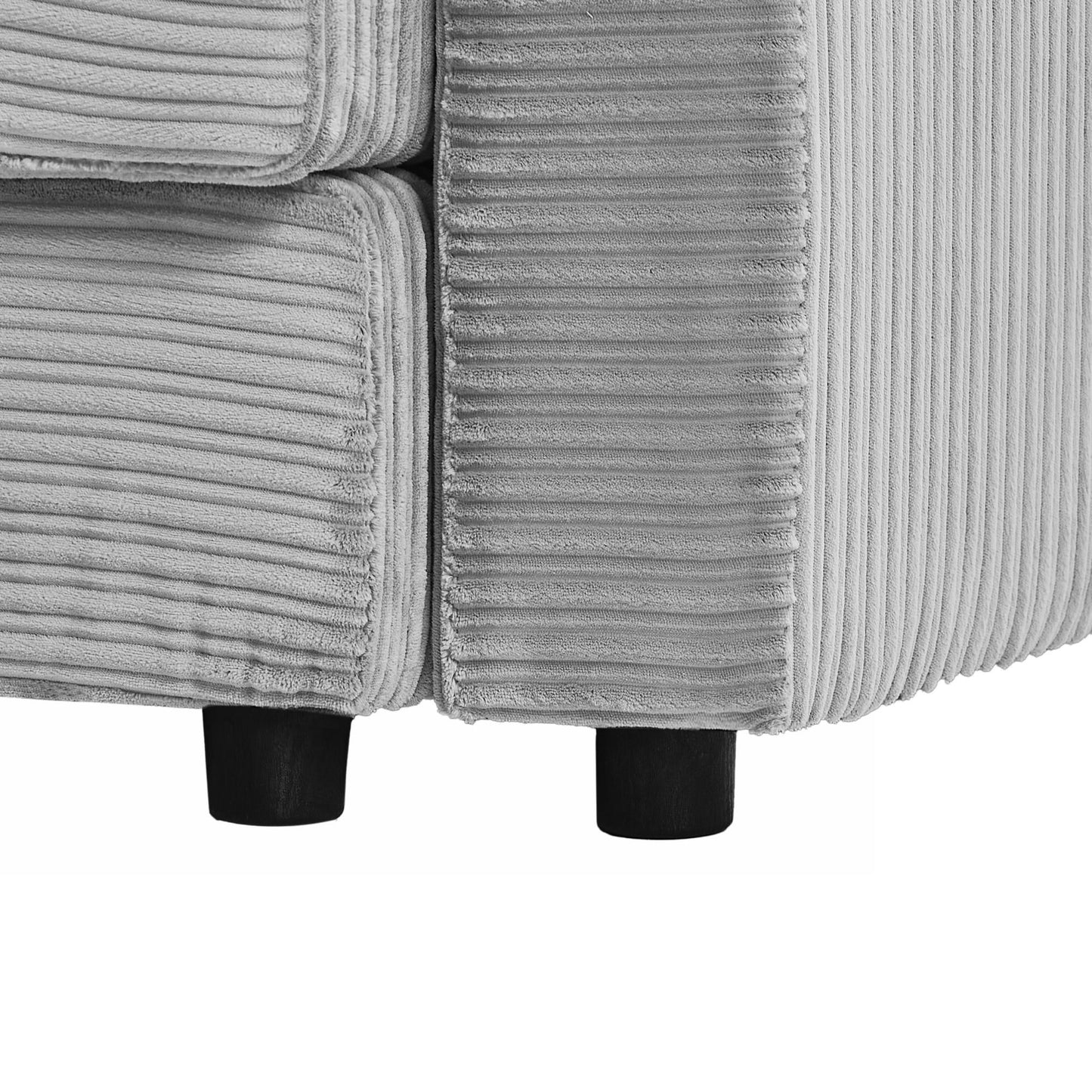 Modern Style Single Sofa Sofa Couch With Storage Space, A Movable Ottoman, Two USB Ports, Two Cup Holders, A Phone Holder For Living Room - Gray