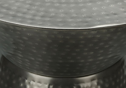 Drum Accent Side Table, Contemporary & Modern - Silver