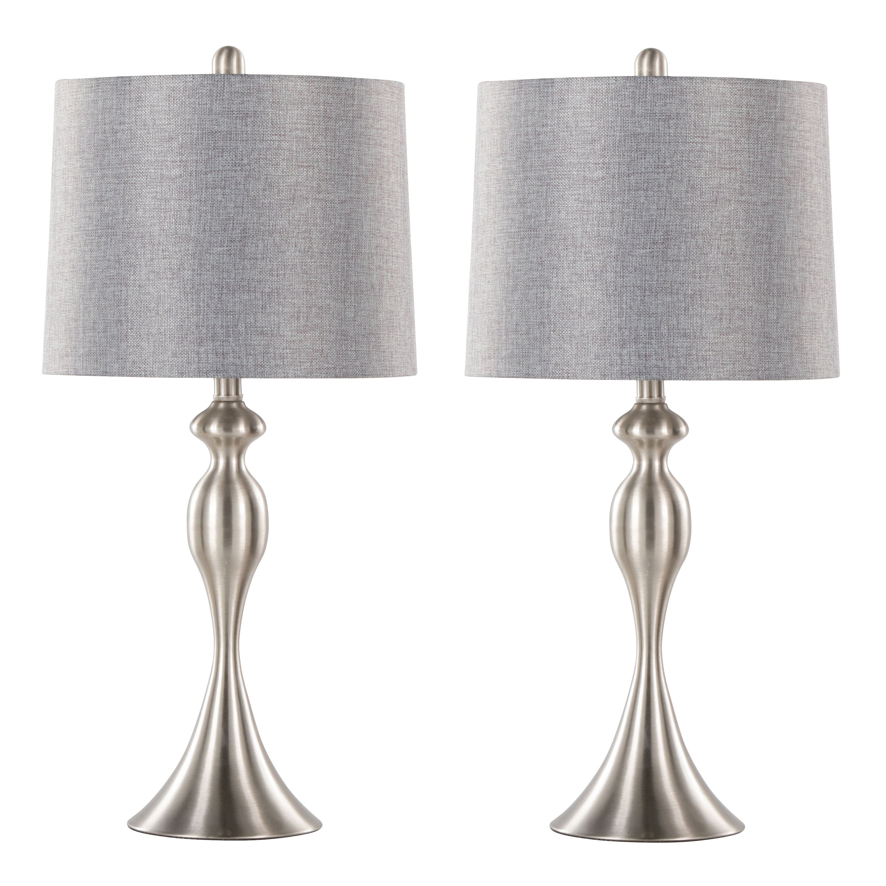 Ashland - Contemporary Table Lamp (Set of 2) - Nickel / Gray