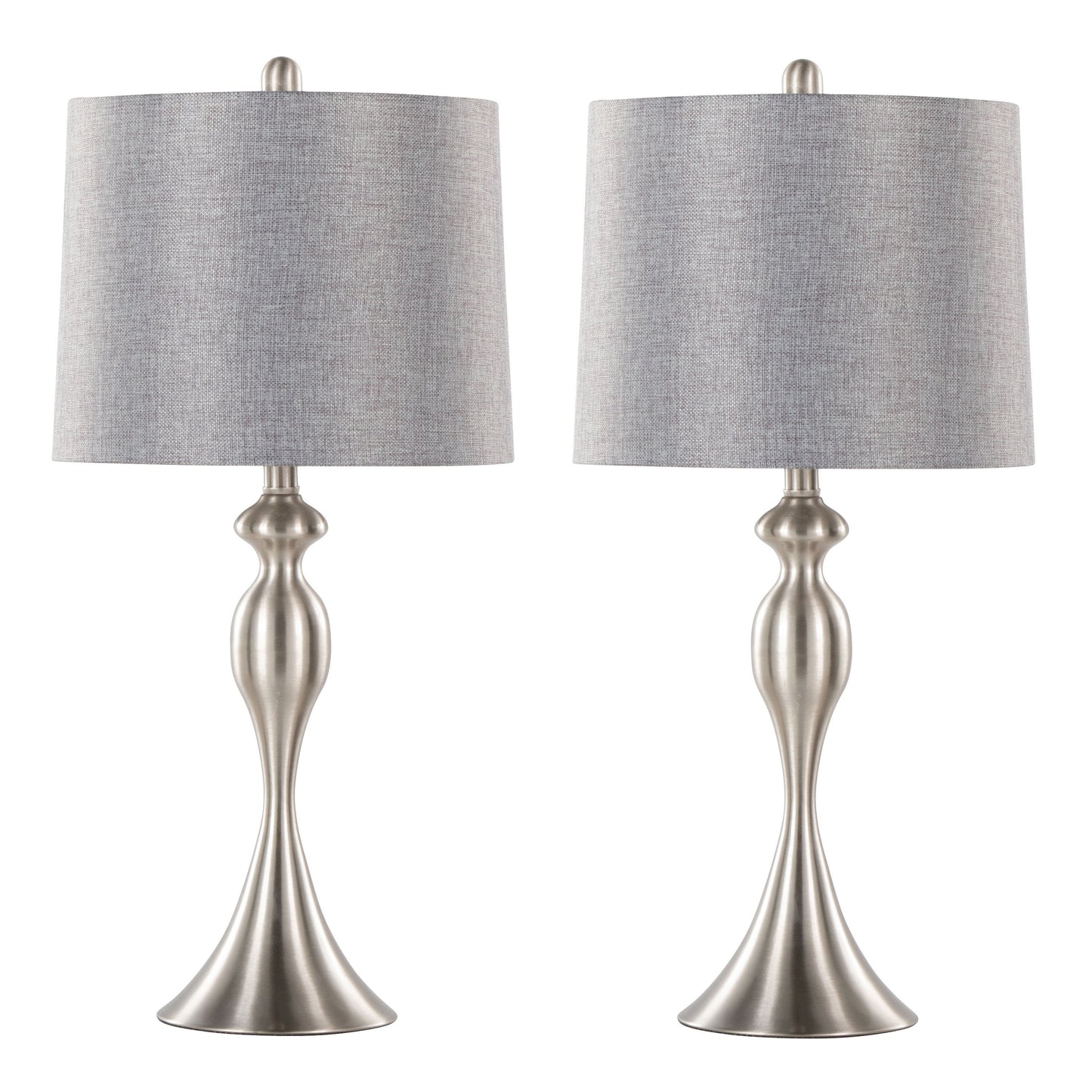 Ashland - Contemporary Table Lamp (Set of 2) - Nickel / Gray