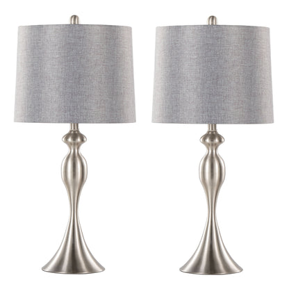 Ashland - Contemporary Table Lamp (Set of 2) - Nickel / Gray