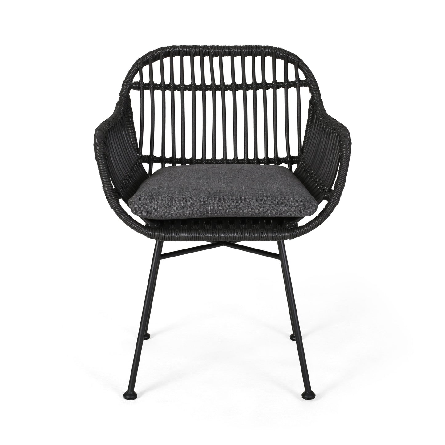 Outdoor Accent Chair With Steel Frame And Water Resistant Cushions (Set of 2) - Gray
