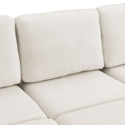 Sectional Sofa Couch Sofa Bed U-Shaped Sofa With Two Movable Ottoman And Three USB Ports For Living Room - Beige
