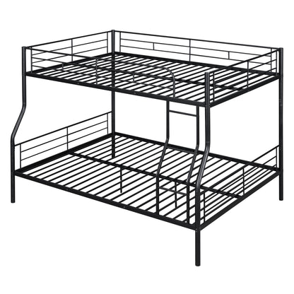 Full Long Over Queen Metal Bunk Bed - Black