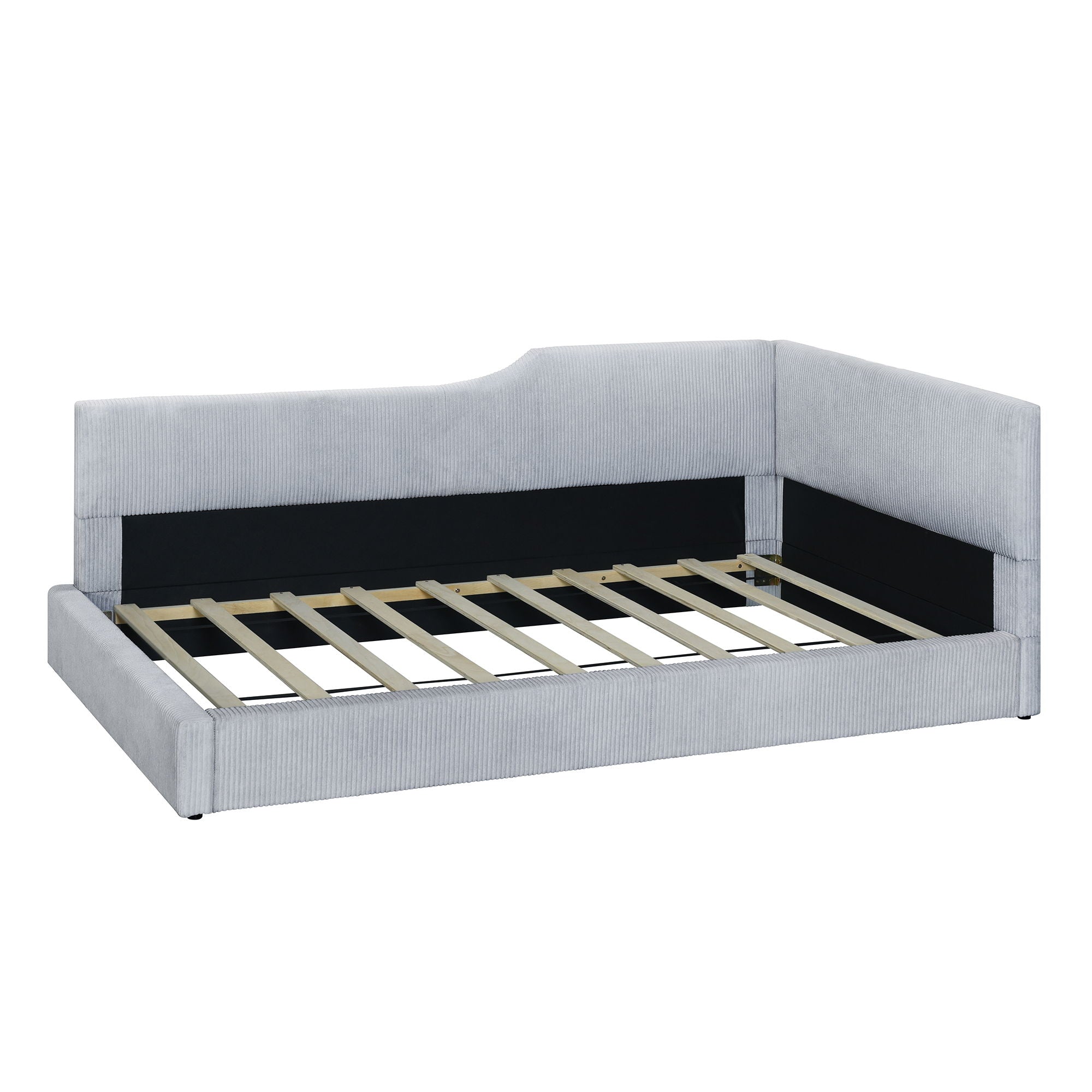 Twin Size L Shaped Upholstered Daybed - Gray
