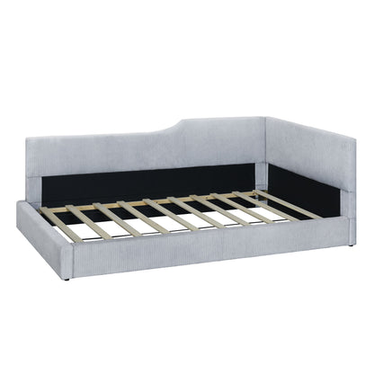 Twin Size L Shaped Upholstered Daybed - Gray