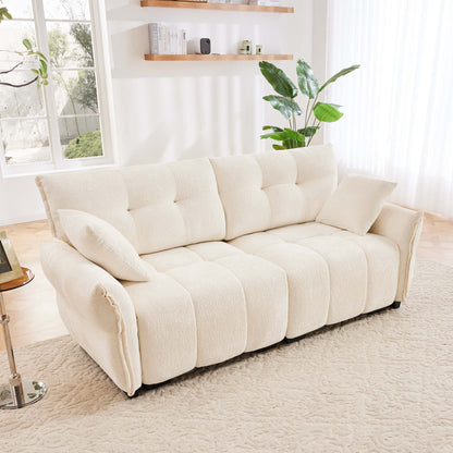 Premium Ergonomic 2 Seater Sofa With High Resilience Foam Cushions For Modern Living Spaces - White