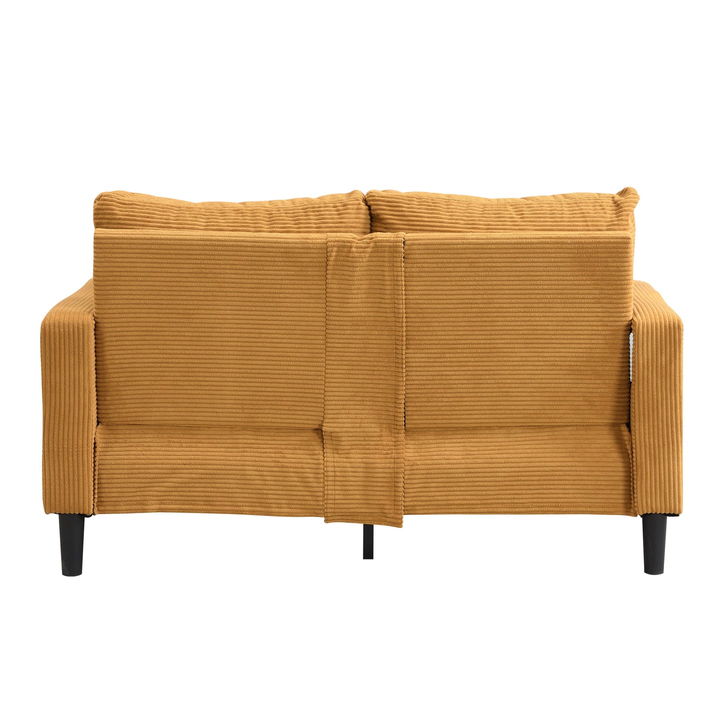 Modern Upholstered Loveseat Sofa, High Resilience, Wooden Frame 2 Seater For Small Spaces - Orange