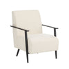 Modern Lounge Chair With Polyester Upholstery And Sturdy Metal Frame - Beige