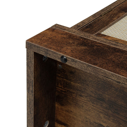 4 Door Cabinet With 1 Drawer, With 4 Adjustable Inner Shelves, Storage Cabinet - Natural