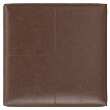 Gabbie - Square Coffee Table Upholstered Storage Ottoman - Brown
