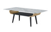 Landon - Coffee Table With Glass Marble Texture Top And Bent Wood Design - Gray