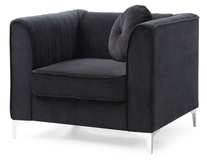 Sleek Modern Sloped Armchair - Black