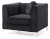 Sleek Modern Sloped Armchair - Black