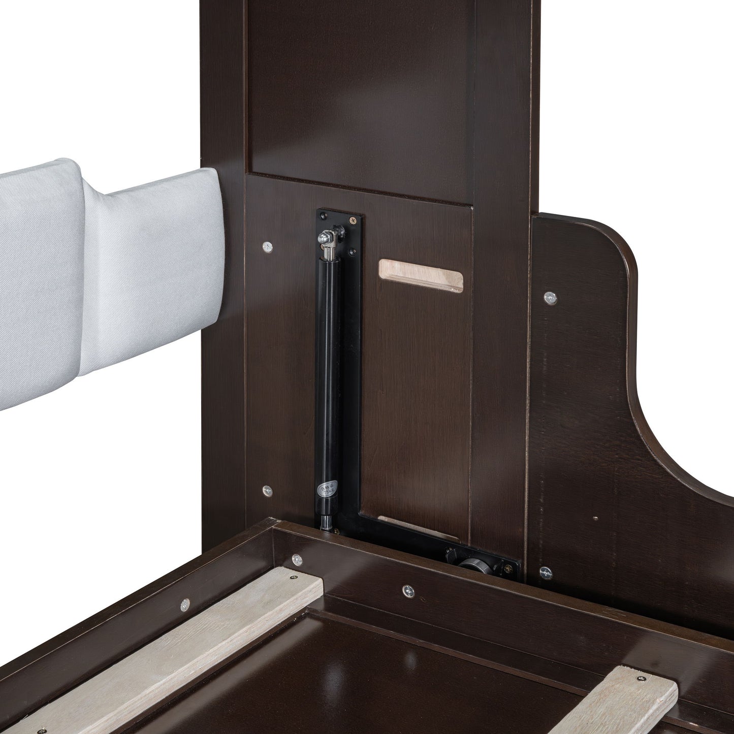 Queen Size Murphy Wall Bed With Cushion, Space Saving Design, And Construction - Espresso