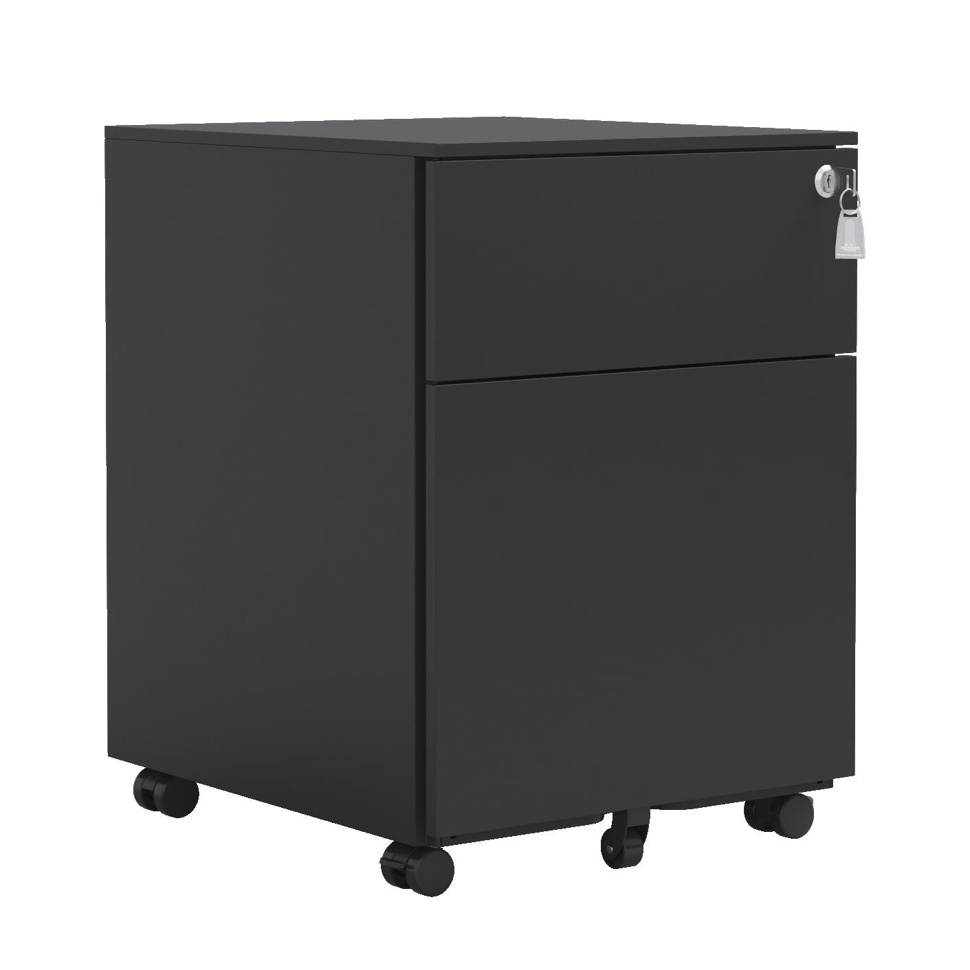 2 Drawer Mobile File Cabinet With Lock Steel File Cabinet For Legal / Letter / A4 / F4 Size/ Home / Office Design - Black
