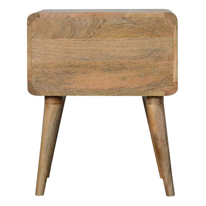 Curved Bedside Table - Oak