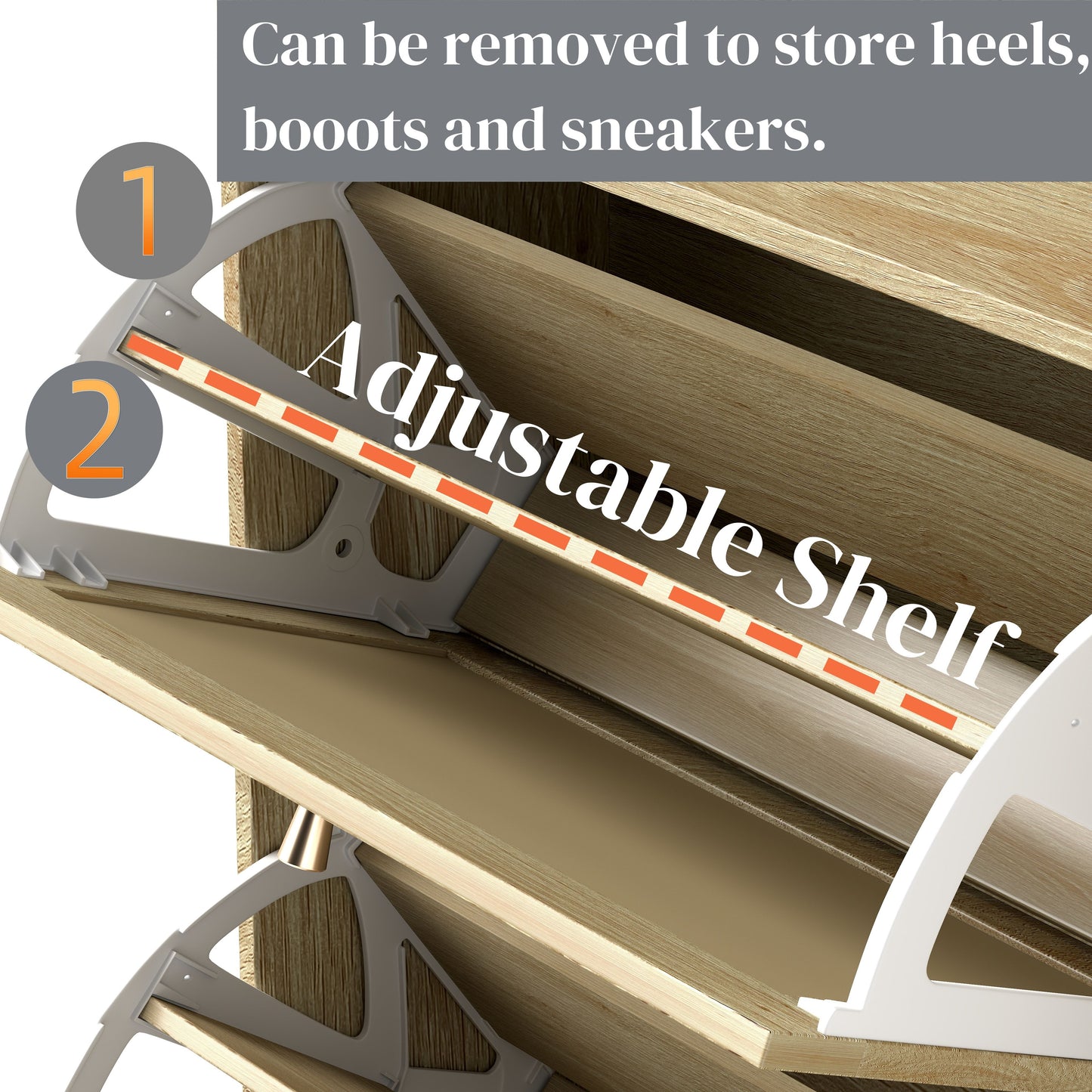 Natural Bohemia Style Shoe Cabinet, Shoe Rack Cabinet With 3 Rattan Flip Drawers, 3 Square Shelves And 1 Storage Drawer, Shoe Organizer With Mulit Storage Space And Hooks For Hallway, Entryway - Natural