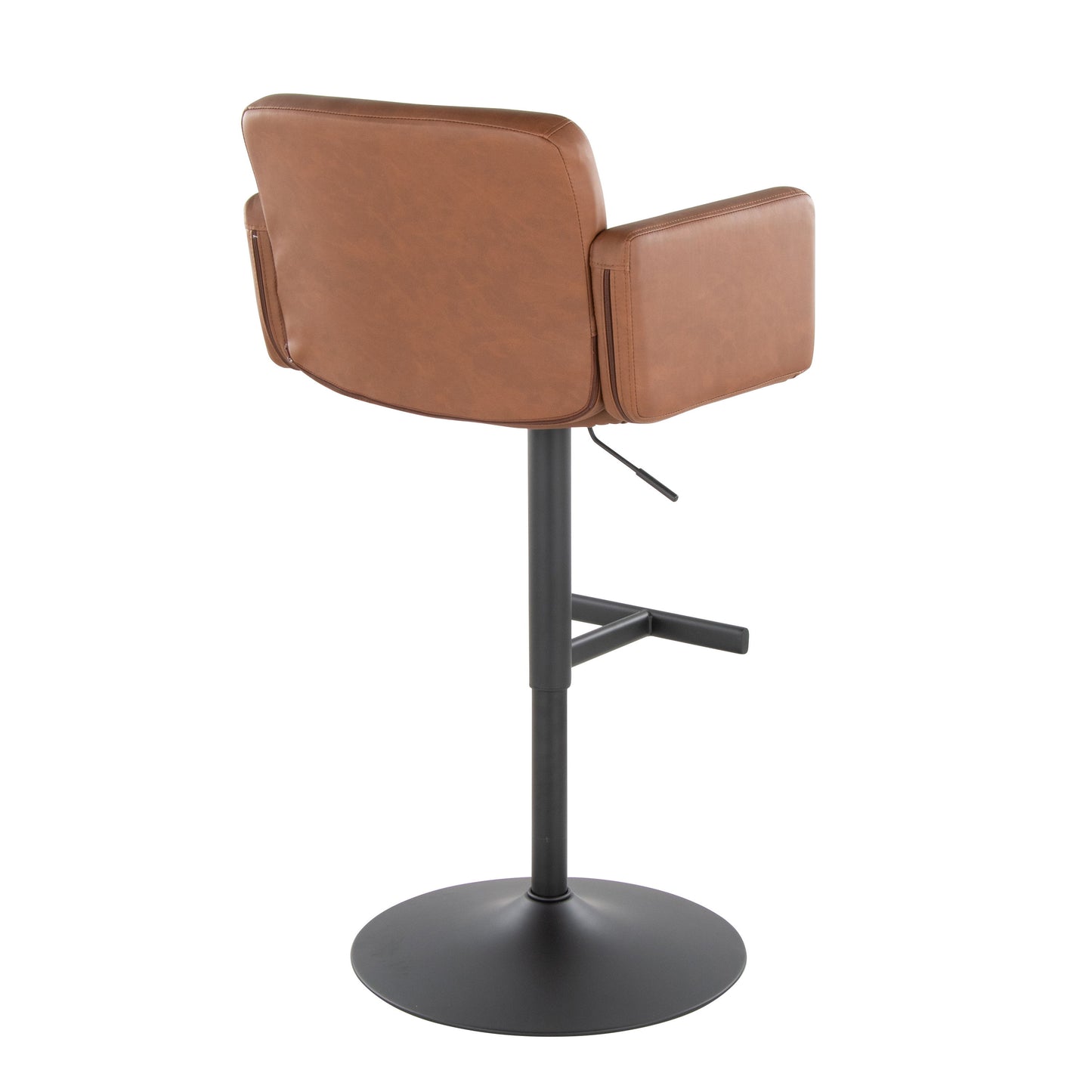 Stout - Contemporary Adjustable Barstool With Swivel - Black / Camel