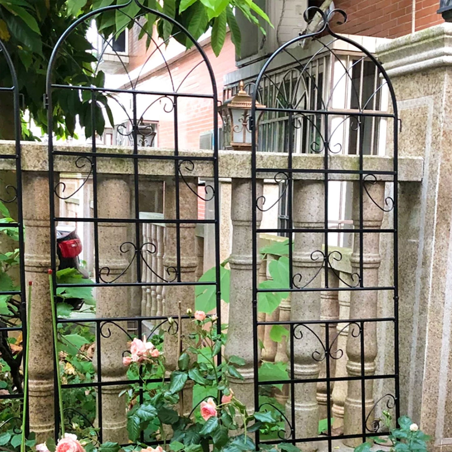 4 Pack Metal Garden Trellis Rustproof Trellis For Climbing Plant Outdoor Flower Support - Black