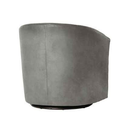 Eden - Ash Swivel Chair With 360 Degree Base Microfiber Upholstery And Solid Hardwood Frame - Gray