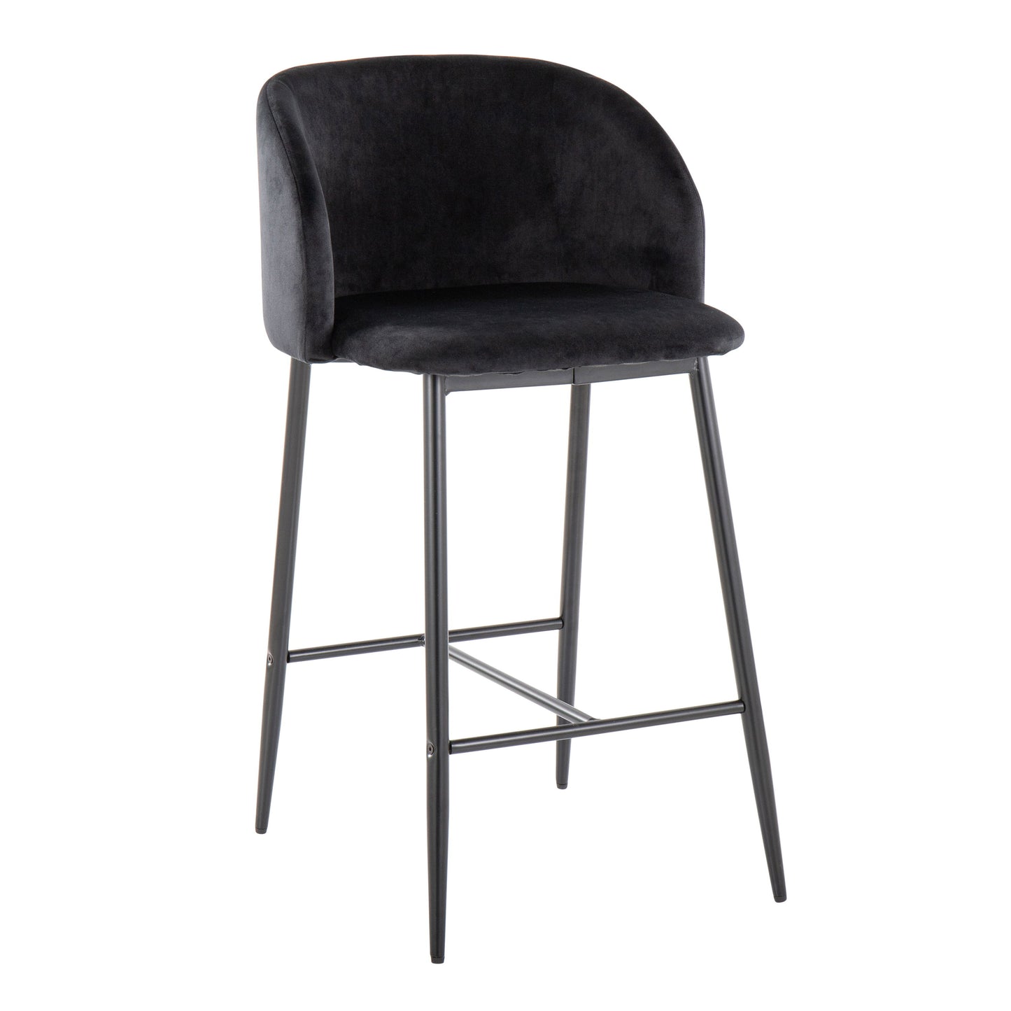 Fran - Contemporary Fixed Height Counter Stool (Set of 2) - Black