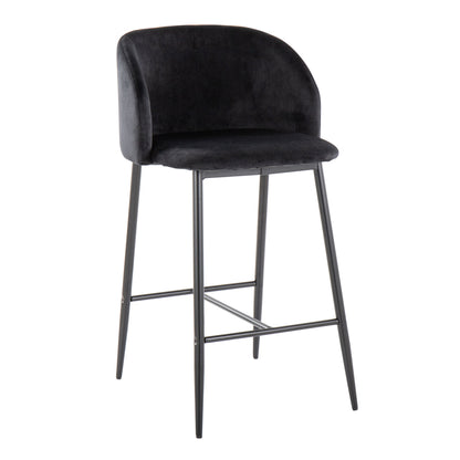 Fran - Contemporary Fixed Height Counter Stool (Set of 2) - Black