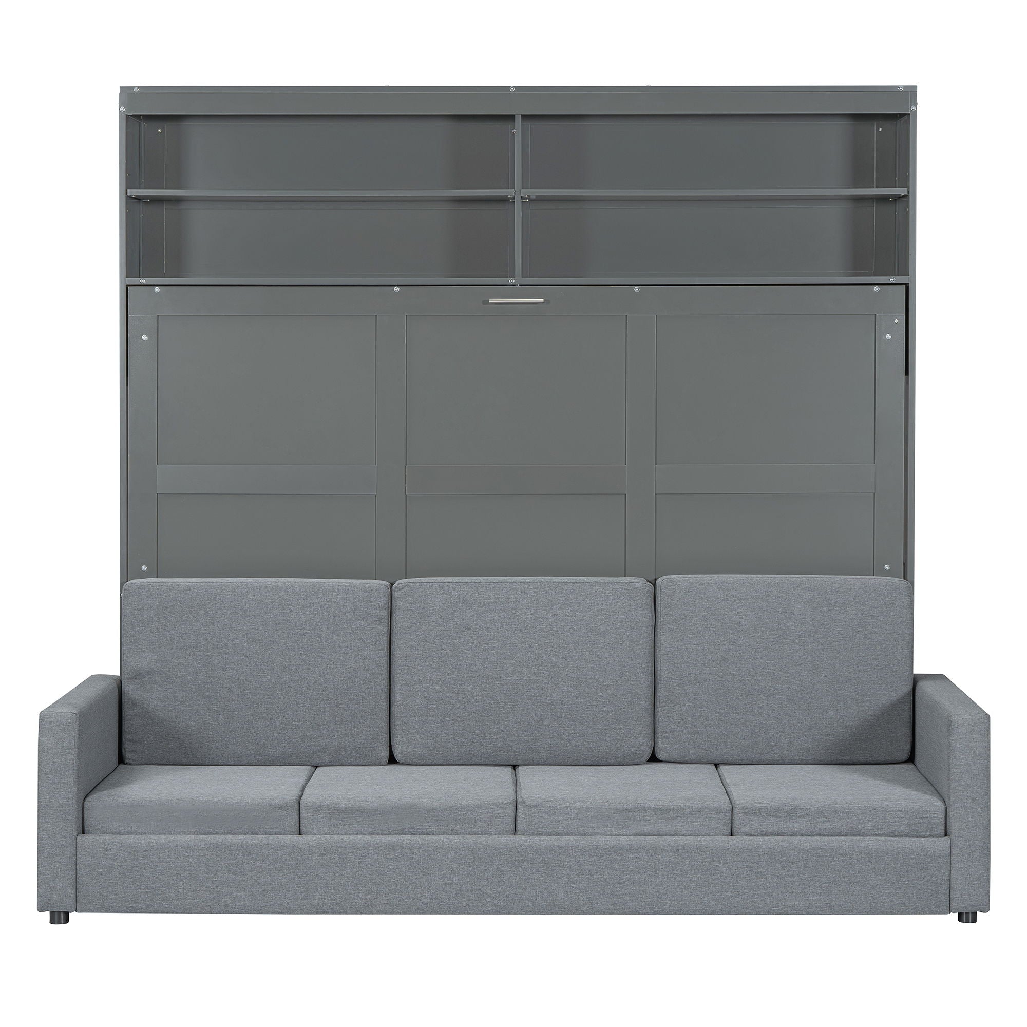 Queen Size Murphy Wall Bed With Sofa - Gray