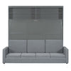 Queen Size Murphy Wall Bed With Sofa - Gray