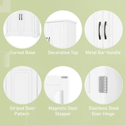 Bathroom Storage Cabinet With Multi Functional Storage Space, Drawer With Slide Rails, Adjustable Shelf - White