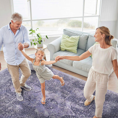 Maval - 9' X 12' Washable Area Rug - Anthracite