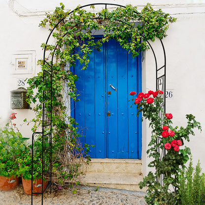 Metal Garden Arch Garden Arbor Trellis Climbing Plants Support Rose Arch Outdoor Arch - Black