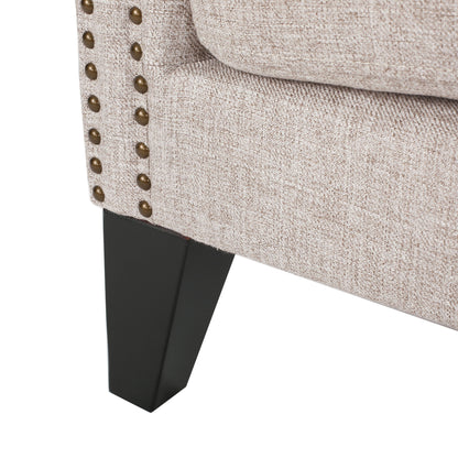 Upholstered Accent Chair, Mid Century Modern Arm Chair, Reading Chair For Living Room, Bedroom - Beige