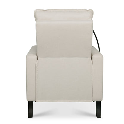 Recliner Chairs For Adults, Adjustable Recliner Sofa With Mobile Phone Holder & Cup Holder, Modern Reclining Chairs Fabric Push Back Recliner Chairs For Living Room, Bedroom - Beige