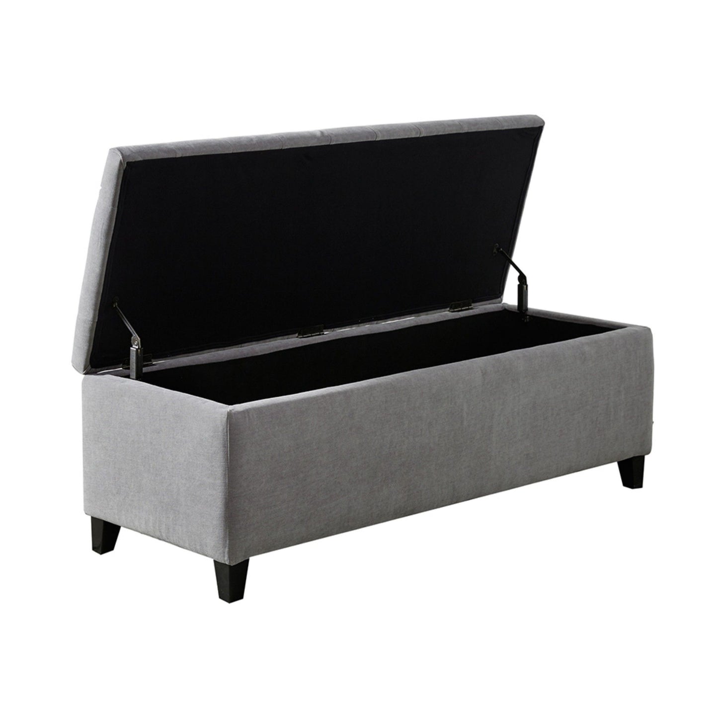 Modern Tufted Top Soft Close Storage Bench Upholstered Polyester - Gray