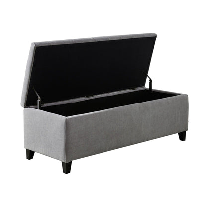 Modern Tufted Top Soft Close Storage Bench Upholstered Polyester - Gray