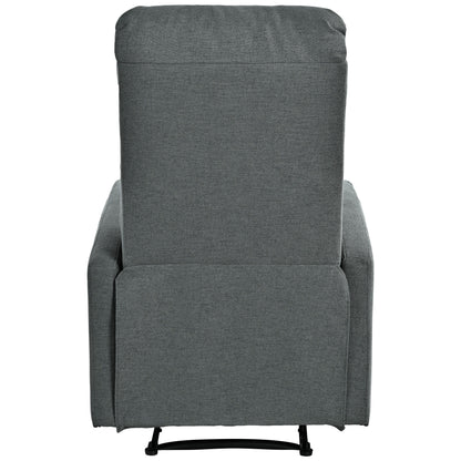 Modern Manual Recliner, Home Theater Chair With Adjustable Backrest For Living Room - Charcoal