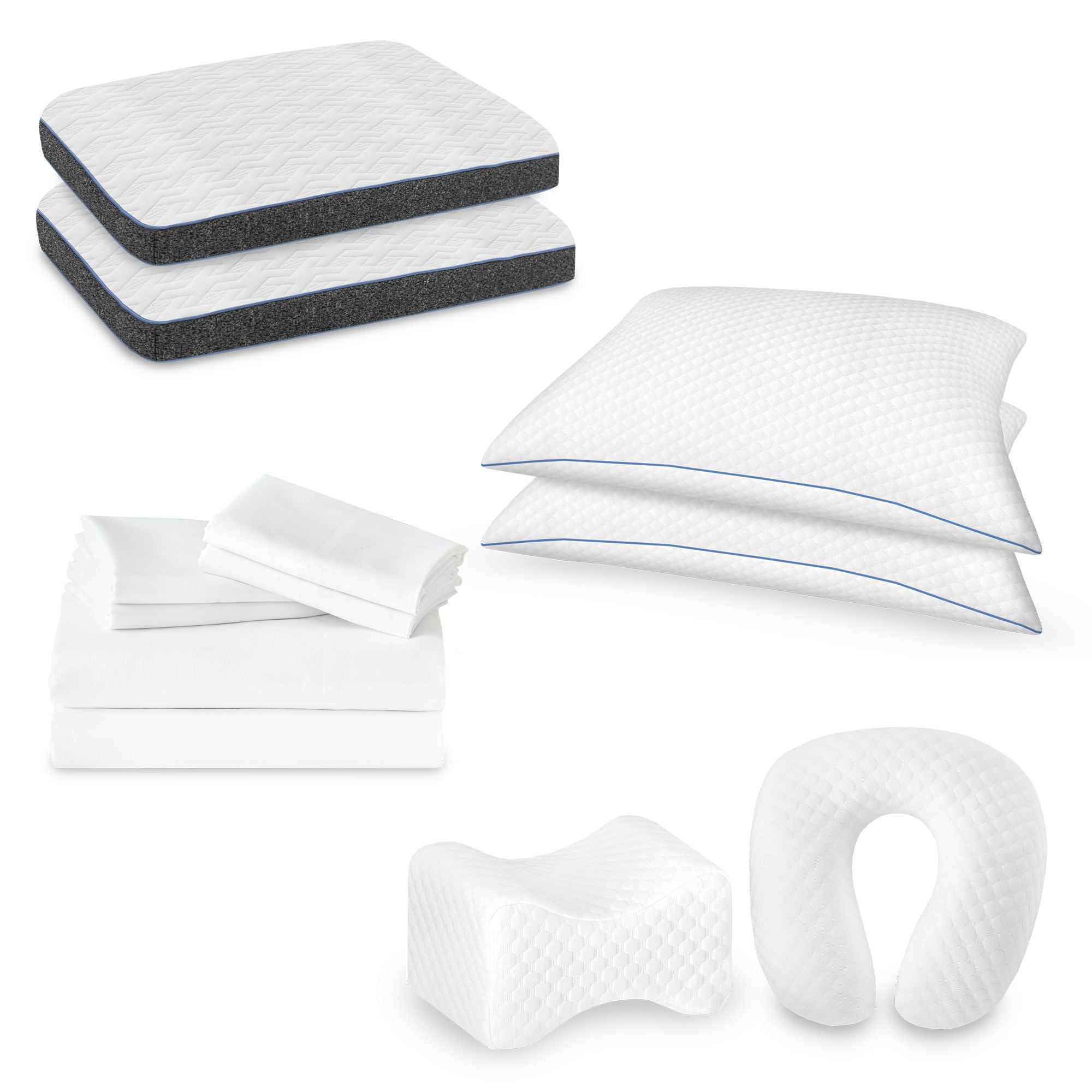 12 Piece Queen Size Premium Comfort Bedding Pack - White