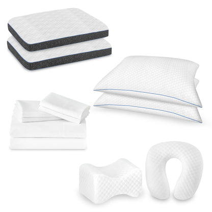 12 Piece Queen Size Premium Comfort Bedding Pack - White